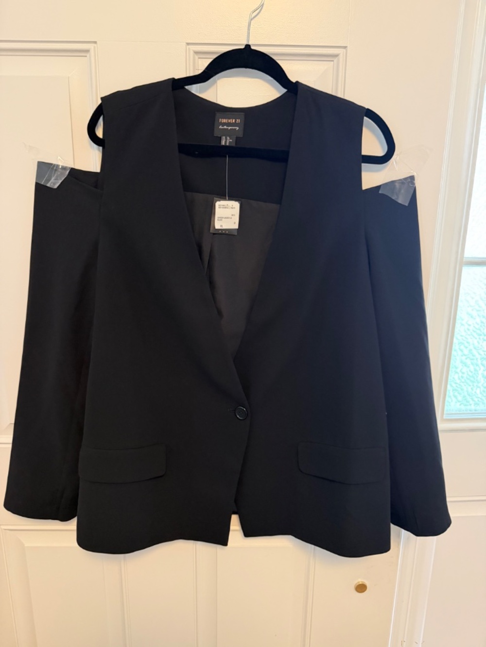 NWT - COLD SHOULDER BLACK BLAZER